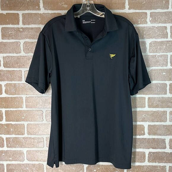 Under Armour Loose Fit Polo Shirt Black Large Heat Gear - Picture 1 of 7